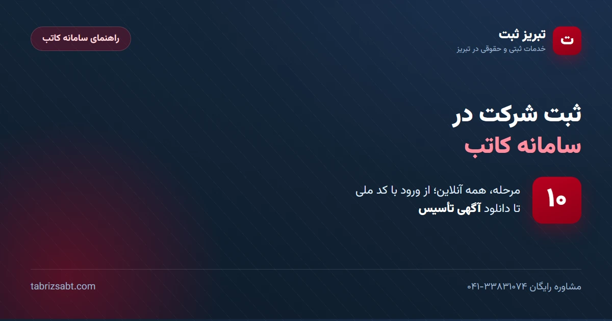 ثبت شرکت در سامانه کاتب؛ مراحل آنلاین از درخواست تا آگهی تأسیس | تبریز ثبت